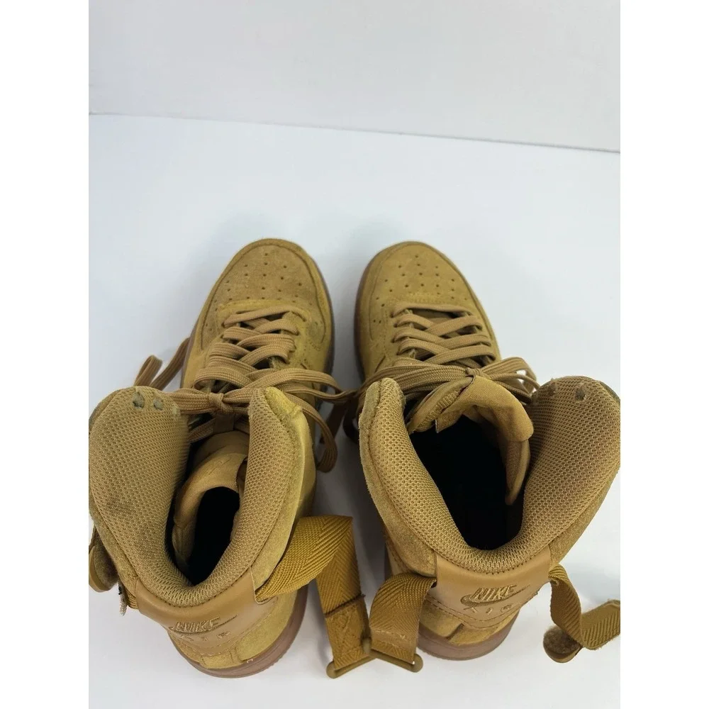Nike Air Force 1 High LV8 Shoes Youth Size 6.5Y Wheat Tan Suede Gum CK0262-700
